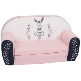 Kinderbank Bunny Ballerina - wit-roze, Delta-trade