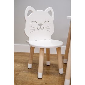 Kindertafel met stoelen - Kat - wit, Ourbaby®