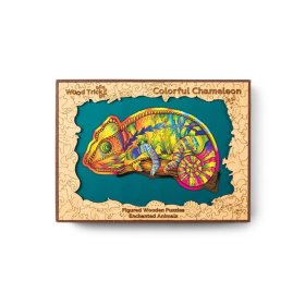 Kleurrijke houten puzzel - kameleon