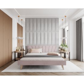 Gestoffeerd bed HEAVEN 140 x 200 cm - Poederroze, FDM