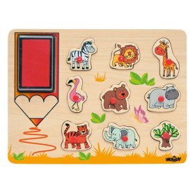 Stempels en puzzels 2 in 1 - Safari, Woodyland Woody