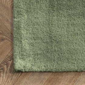 Konijn zijden tapijt - olijfgroen