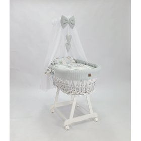Wit rieten bed met uitrusting voor een baby - Egel, Ourbaby®