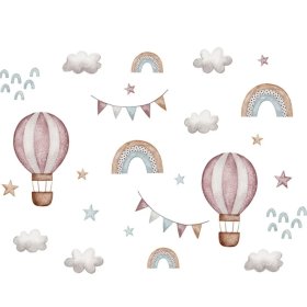 Muurstickers - Ballonnen en wolken