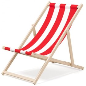 Strandstoel Rode en witte strepen
