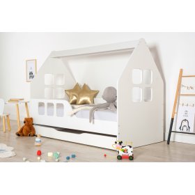 Huisbed Woody 160 x 80 cm - wit, Wooden Toys