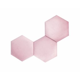 Hexagon gestoffeerd paneel - poederroze