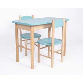 OURBABY babyblauwe set tafel en stoelen