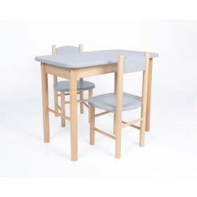Set tafel en stoelen Simple - grijs, Drewnopol