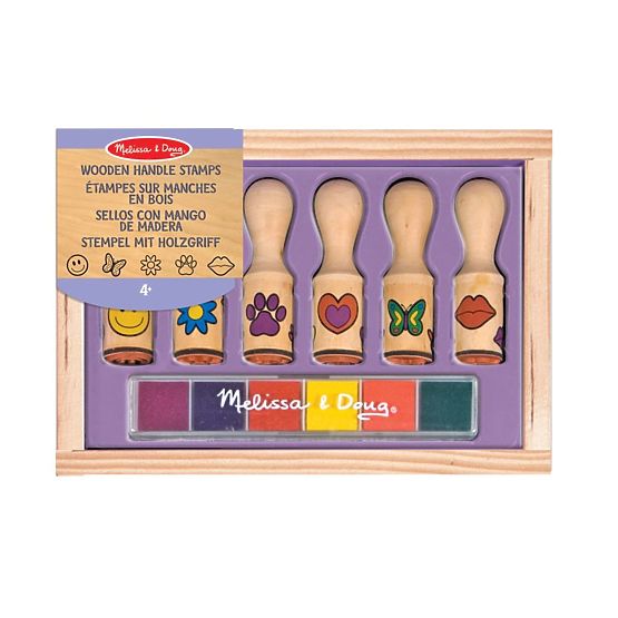 Melissa & Doug set houten stempels - 6 stuks