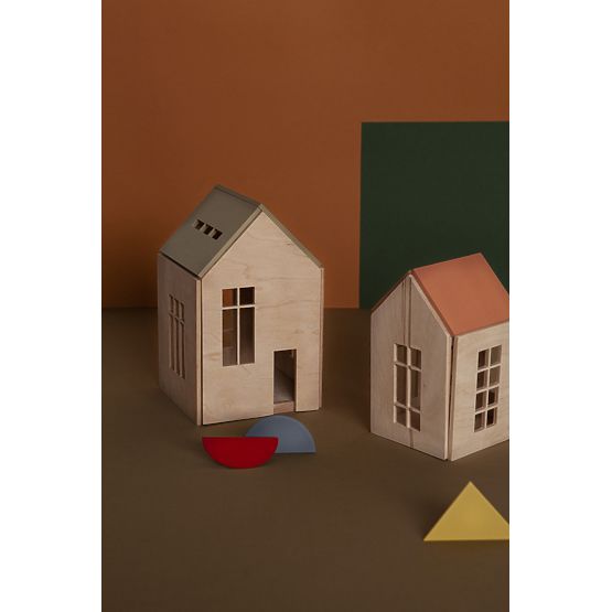 Magnetisch Montessori houten huis - khaki