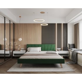 Gestoffeerd bed HEAVEN 140 x 200 cm - Groen, FDM
