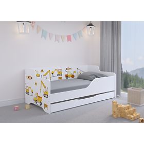 Kinderbed met rugleuning LILU 160 x 80 cm - Bouwplaats