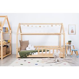 Kinderbed huisje met barrière Tea - natuurlijk