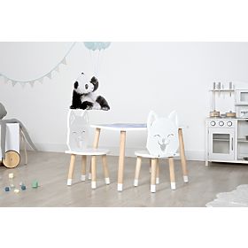 Kinder tafel met stoelen - Vos - wit