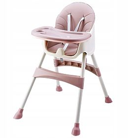 Eetkamerstoel Prima 2in1 - roze en wit, EcoToys