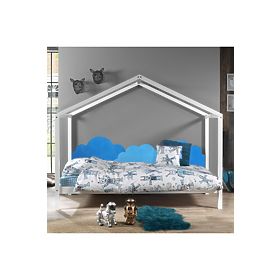 Schuimbescherming voor de muur achter het bed Clouds - blauw, VYLEN