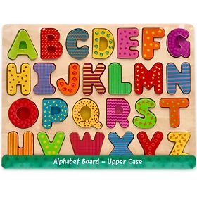 Houten puzzelalfabet - hoofdletters