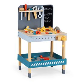 Houten werkbank met gereedschap - 47 stuks ECOTOYS, EcoToys