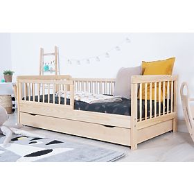 Kinderbed met barrière TEDDY - natuurlijk