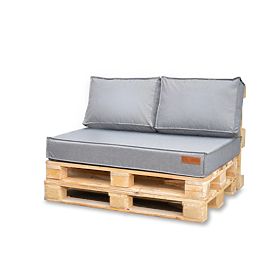 Kussenset voor palletmeubel - Lichtgrijs, FLUMI