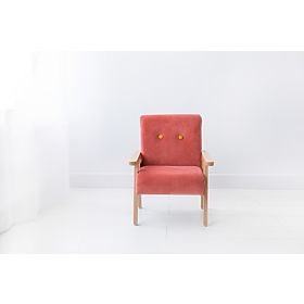 Retro kinderfauteuil Velvet - koraal, Modelina Home