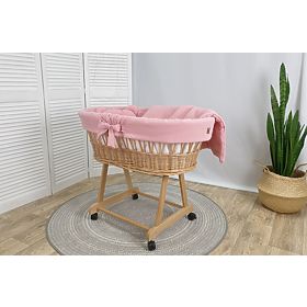 Gevlochten wieg met babyuitrusting - oudroze, Ourbaby®