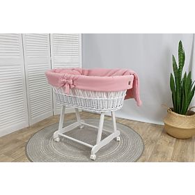 Gevlochten wieg met babyuitrusting - roze, Ourbaby®