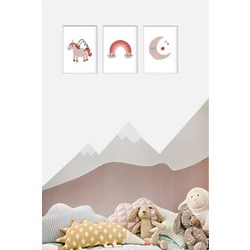 Schuimbescherming voor de muur achter het bed Mountains - beige, VYLEN